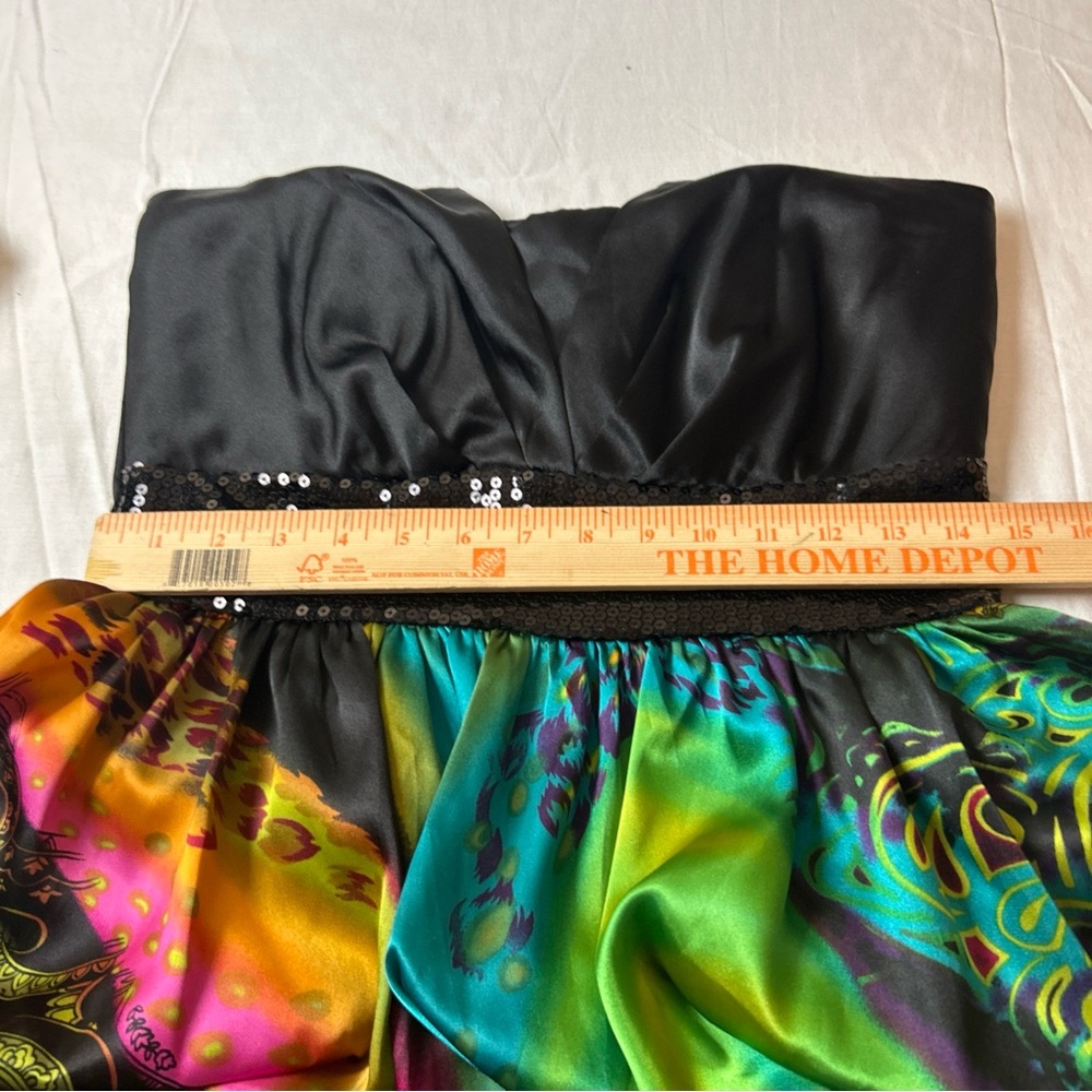 Studio Y Black And Multicolor Strapless Dress - image 8